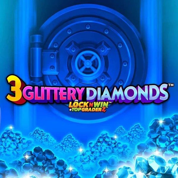3 Glittery Diamonds online game logo by PearFiction Studios on casinogransinoo.com