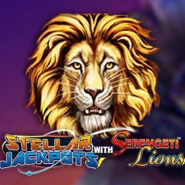 Jackpots logo of Stellar Jackpots with Serengeti Lions from Lightning Box Game at Gransino Casino