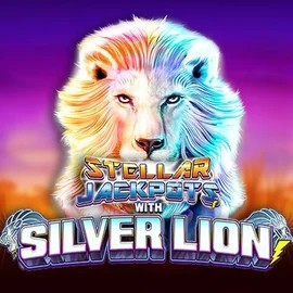 Stellar Jackpots with Silver Lion by Lightning Box Game, showcased at casinogransinoo.com – game logo