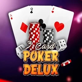 Three Card Poker Delux slot logo by Urgent Games at Gransino Casino